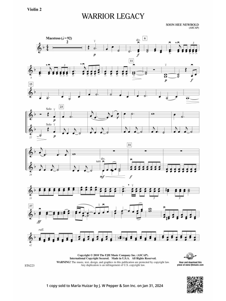 Warrior Legacy-Violin 2 | PDF