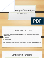 Continuity of Functions BASIC CALCULUS