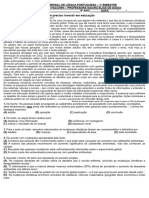 Avaliação Mensal de Língua Portuguesa 9º Ano 2024 - Facchini - 1º Bimestre
