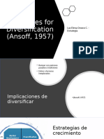 Strategies For Diversification (Ansoff, 1957) : Luz Elena Orozco C. - Estrategia