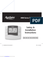 Safety & Installation Instructions: 8400 Series Thermostats