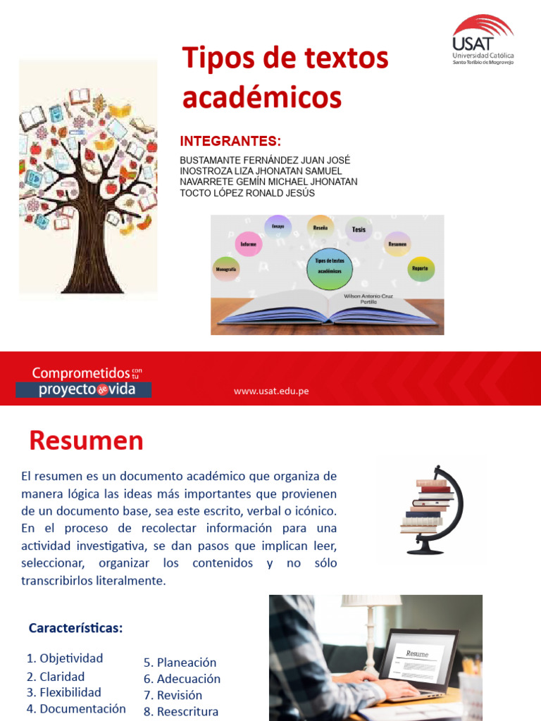 Tipos de Textos Académicos y Estructuras | PDF | Ensayos | Sumario ...