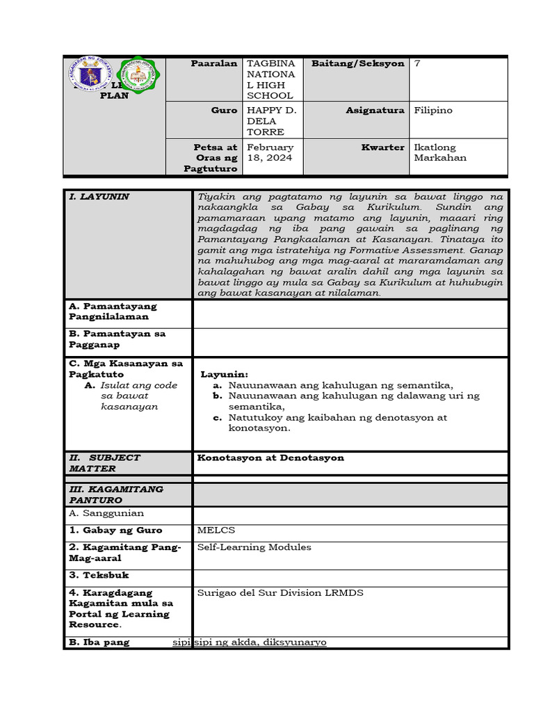 Filipino LP | PDF