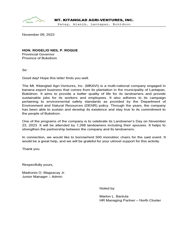 Request for Support: Landowner’s Day | PDF | Natural Environment