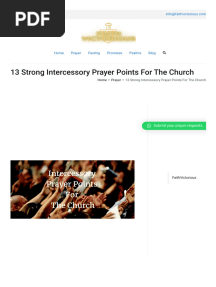 13 Strong Intercessory Prayer Points For The Church