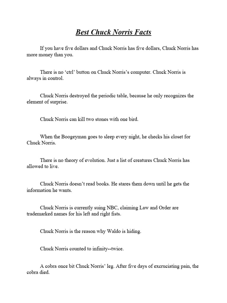 Best Chuck Norris Jokes PDF