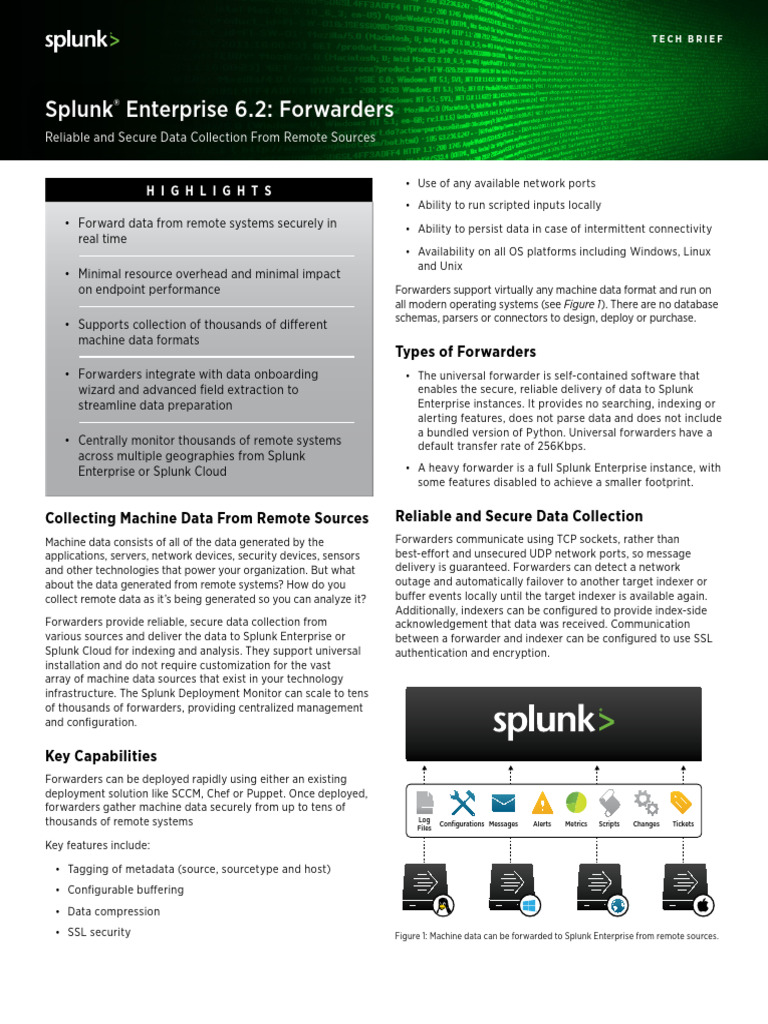 Splunk Forwarders Tech Brief | PDF | Application Software | Computer ...