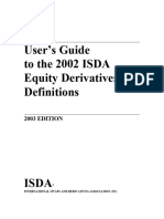 Users Guide To The 2002 ISDA Equity Derivatives Definitions