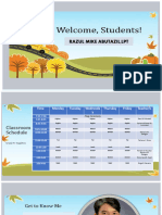 Classroom rules and orientation