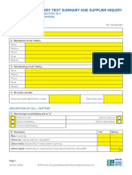 UN38 3 Test Summary and Supplier Inquiry Form Lithium Battery Service 2019 04 02