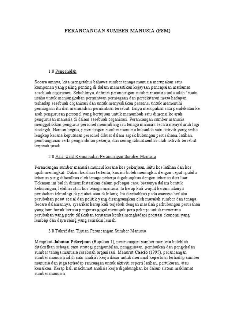PERANCANGAN SUMBER MANUSIA