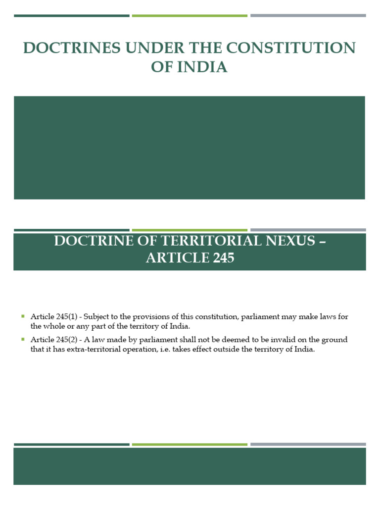 Doctrines Under The Constitution Of India Pdf Common Law Justice