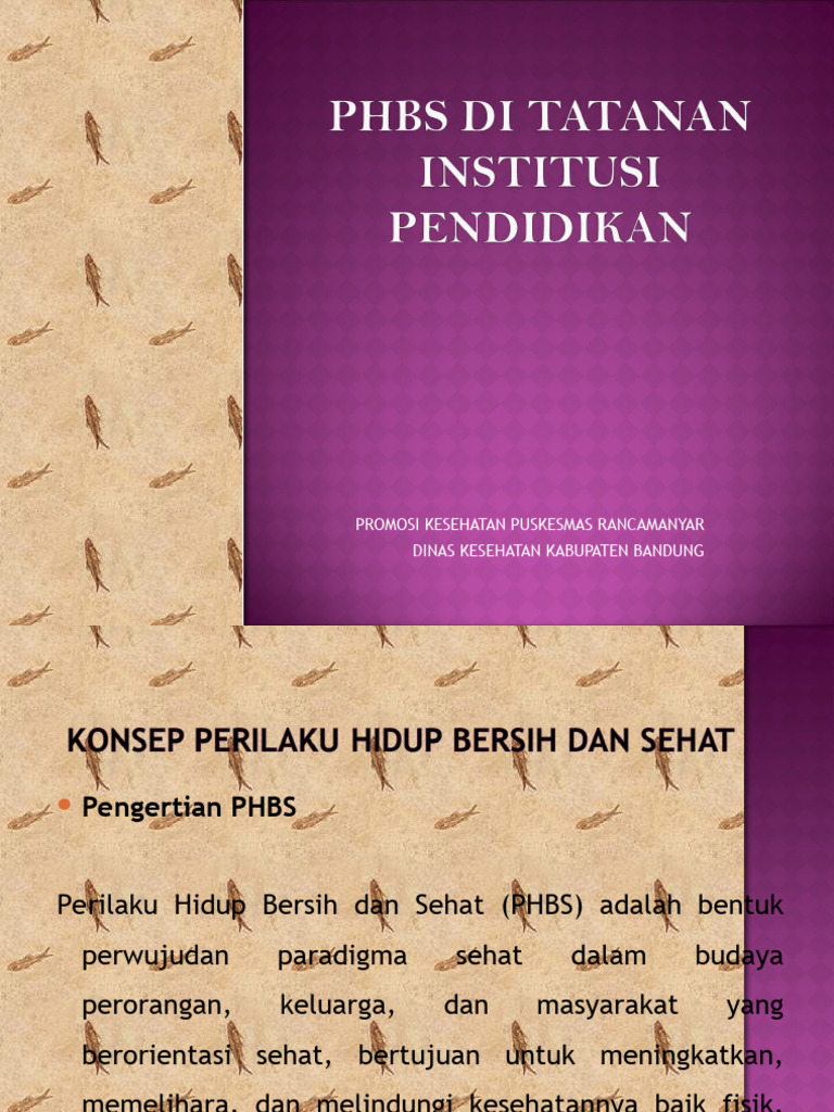 Phbs Untuk Sekolah Sehat Di Bandung Pdf