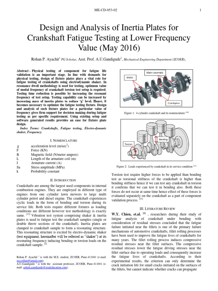 Design and Analysis of Inertia Plates Fo-1 | PDF | Fatigue (Material ...