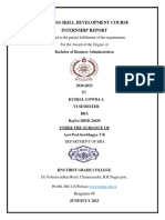 Kushal Gowda Internship Report
