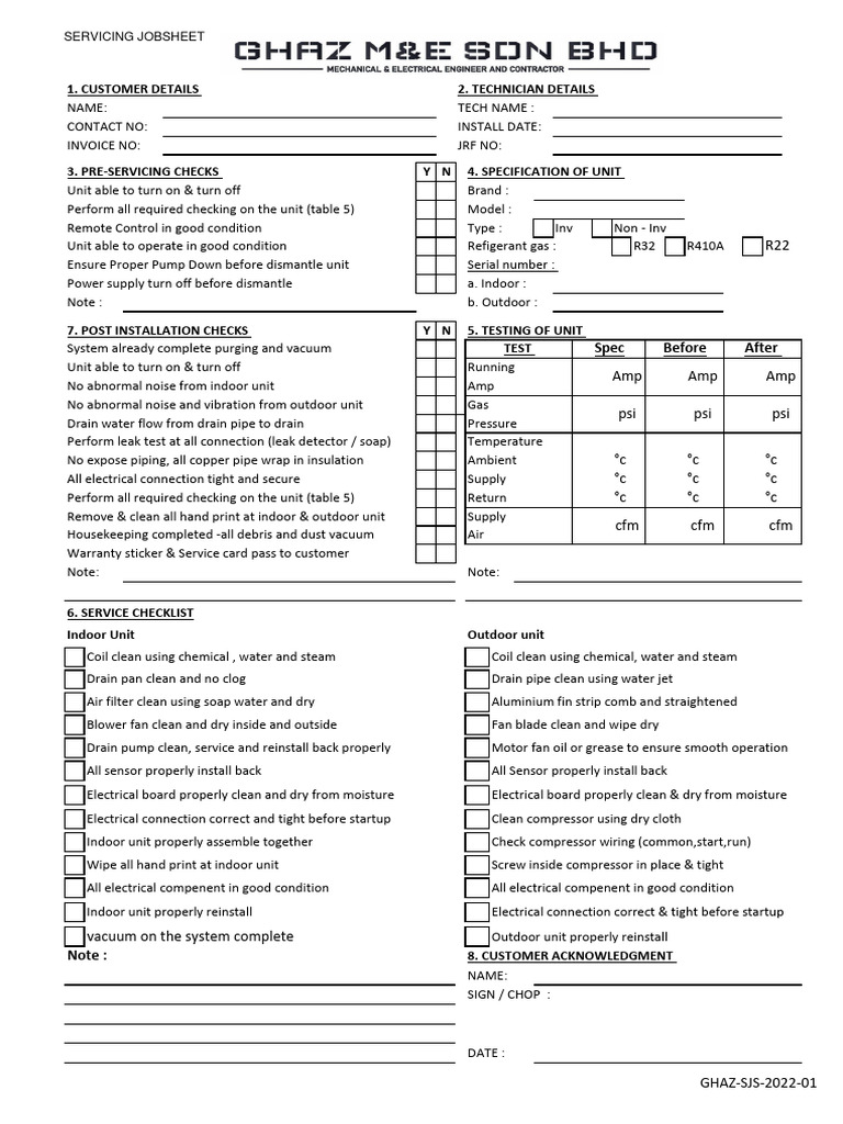 Servicing Jobsheet | PDF | Electrical Connector | Pump