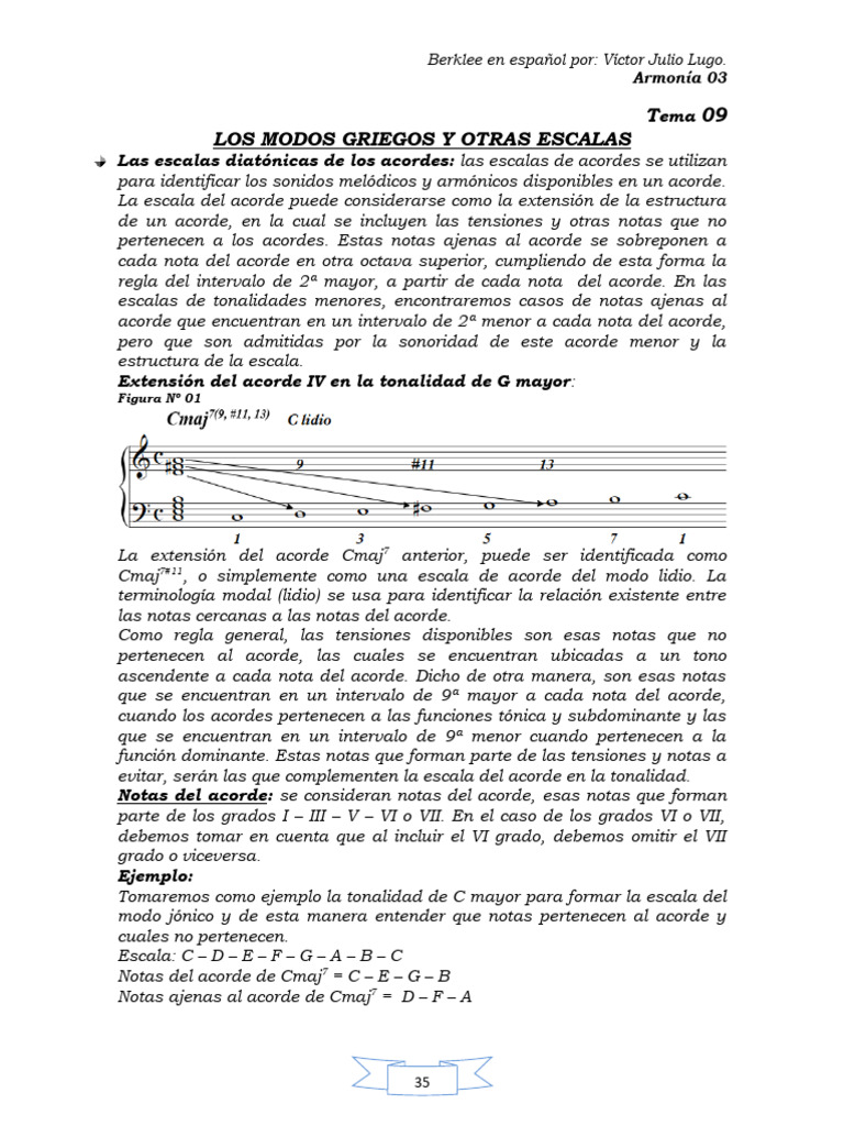 Estudio de Las Escalas de Los Acordes | PDF | Acorde (Música) | Escala ...