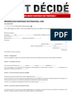 Modèle de contrat de travail _ CDI