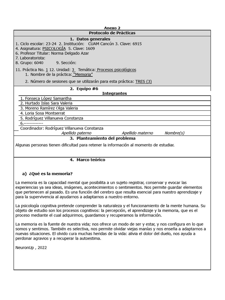 Psychology lab practice pdf memoria aprendizaje