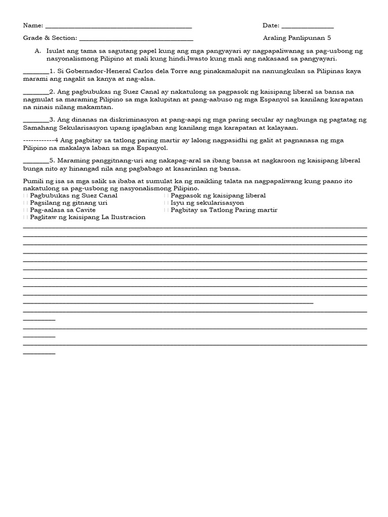Worksheets Ap5 Q4 Pdf