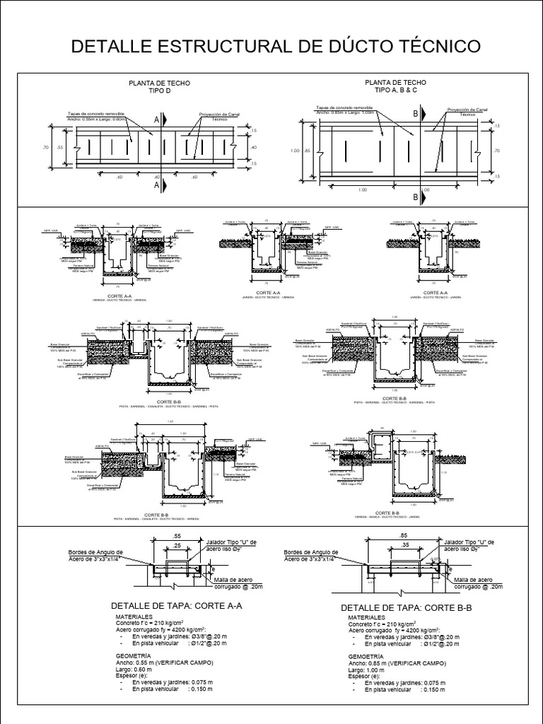 DETALLES DUCTO TÉCNICO (1) | PDF | Ingeniero civil | Hierro