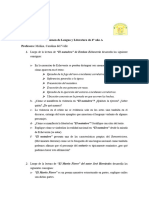 Examen de Lengua y Lit de 6 año virtual