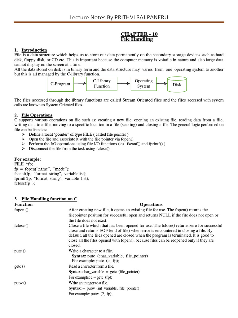 C File Handling Techniques and Examples | PDF | Computer File ...
