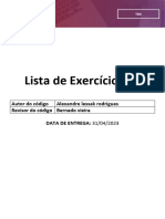 TDE - Lista de Exercícios #2