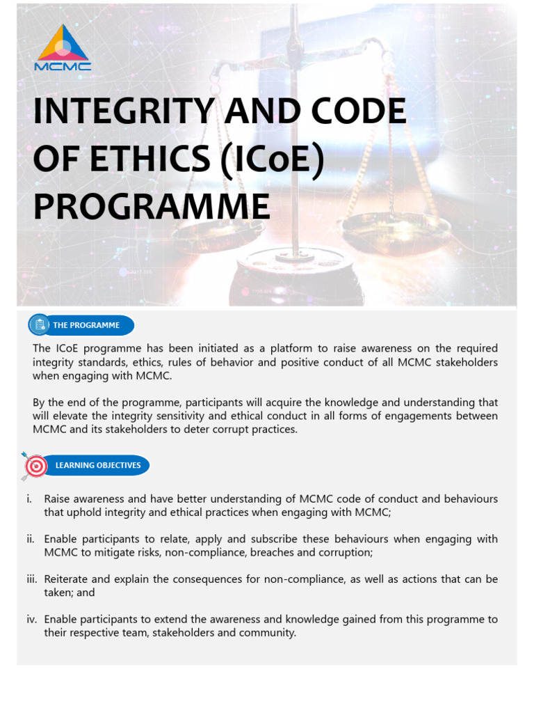 MCMC Integrity and Ethics Programme | PDF