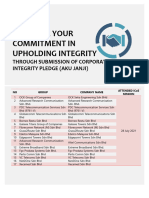 We Value Your Commitment in Upholding Integrity: Through Submission of Corporate Integrity Pledge (Aku Janji)