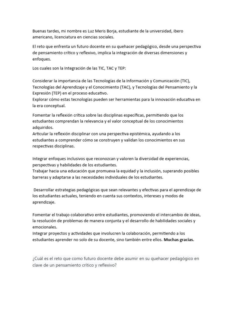 Retos del Docente en Educación Inclusiva | PDF | Crecimiento personal y ...