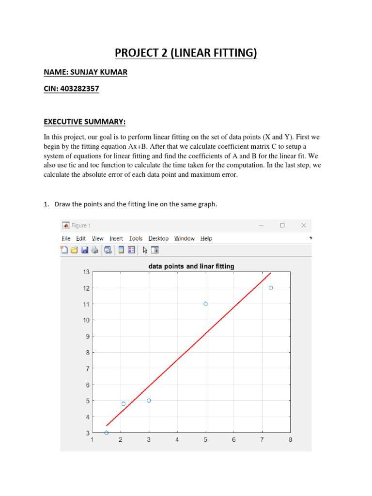 Linear Fitting Analysis and Errors | PDF