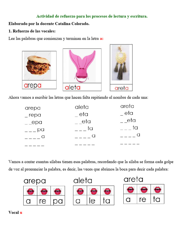 Actividades de Lectura y Escritura Infantil | PDF | Comunicación humana ...