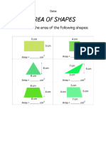 Green Area of Shapes Worksheet