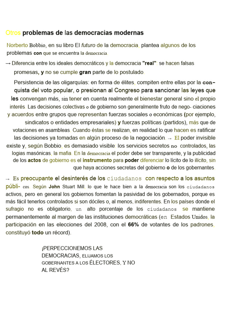 Desafíos y Problemas de la Democracia Moderna | PDF | Votación | Democracia