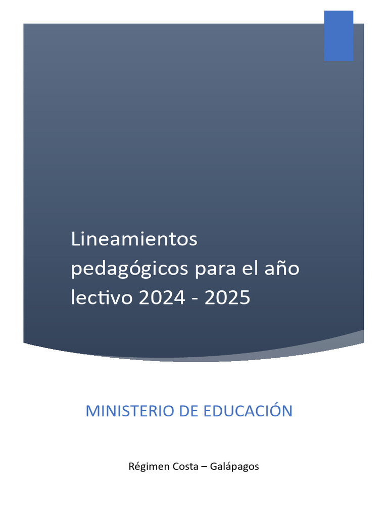 Lineamientos Pedagógicos 2024-2025 | PDF | Plan de estudios | Evaluación