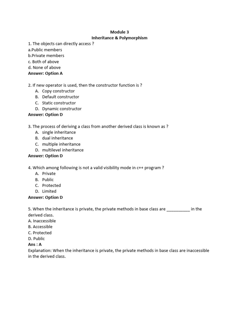 C Module 3 Pdf Inheritance Object Oriented Programming C
