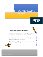 Budgeting and Saving