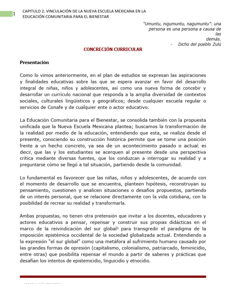 Integración Curricular en la NEM 2024 | PDF | Plan de estudios ...