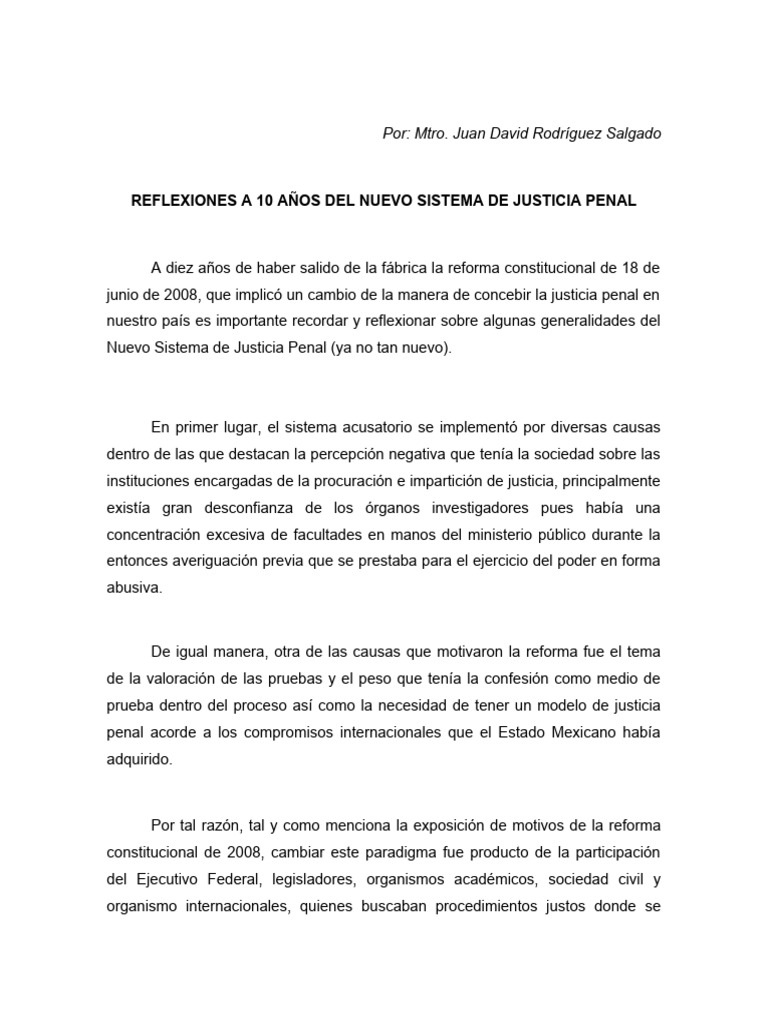 10 AÑOS DEL NUEVO SISTEMA DE JUSTICIA PENAL. Heraldo | PDF | Debido al ...