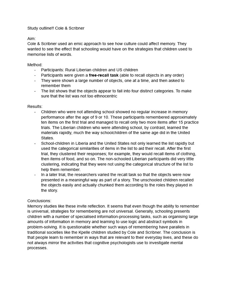 study-outline-cole-scribner-pdf-memory-recall-memory