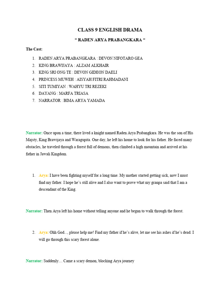 Class 9 English Drama Pdf