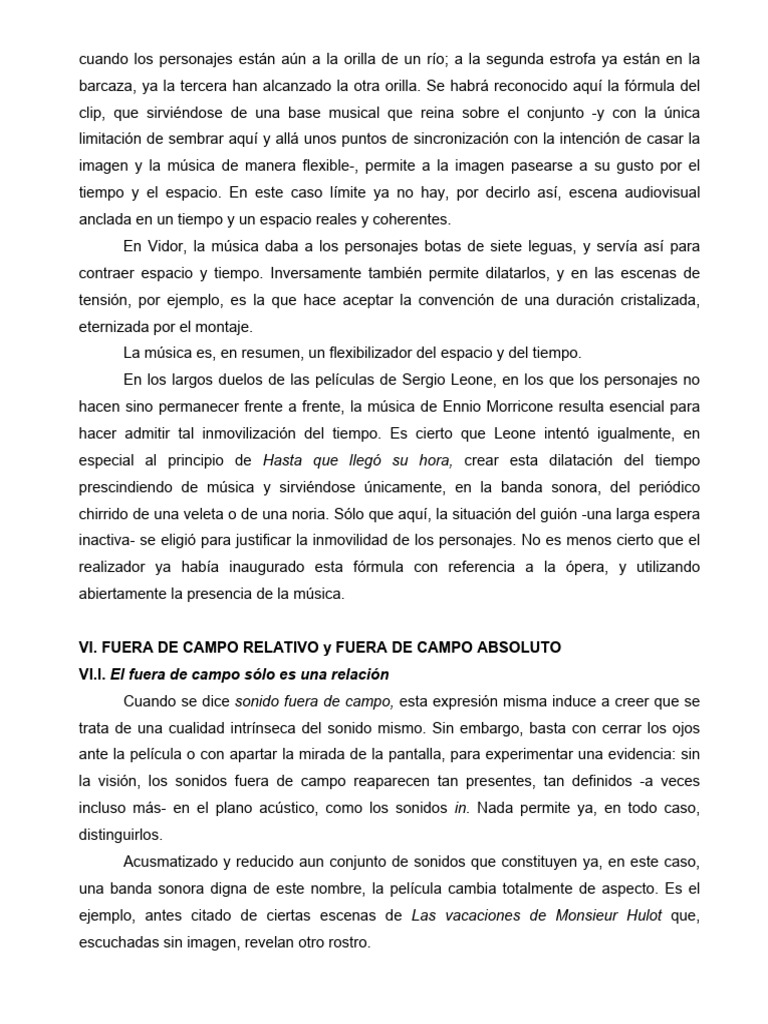 Cap 4 Subjetivo La Audiovisi n Michel Chion PDF Sonido