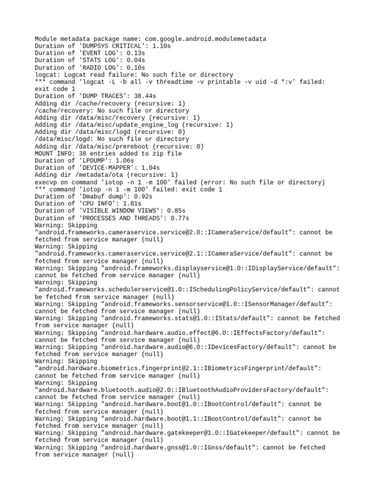 Android Module Metadata Analysis | PDF | Computer Science | Operating ...