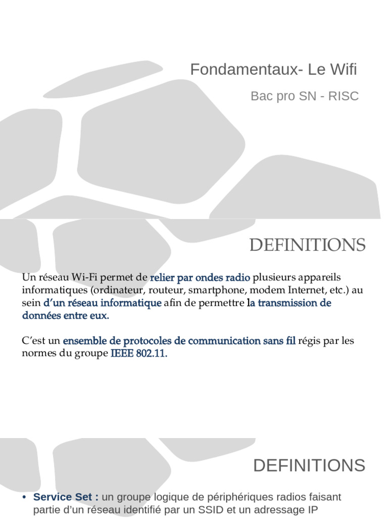 Fondamentaux du Réseau Wi-Fi | PDF | Wi-Fi | WiMAX