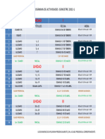 Cronograma de Actividades Semestre 2022