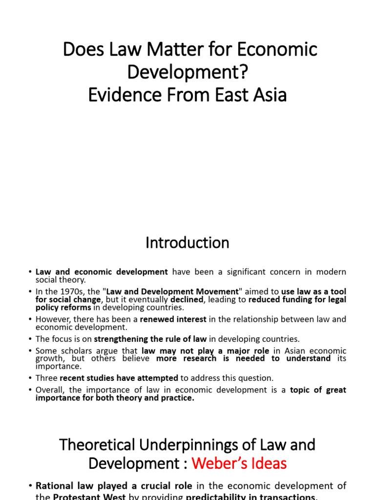 Unit 13 Role of Law in Economic Development | PDF | Capitalism ...