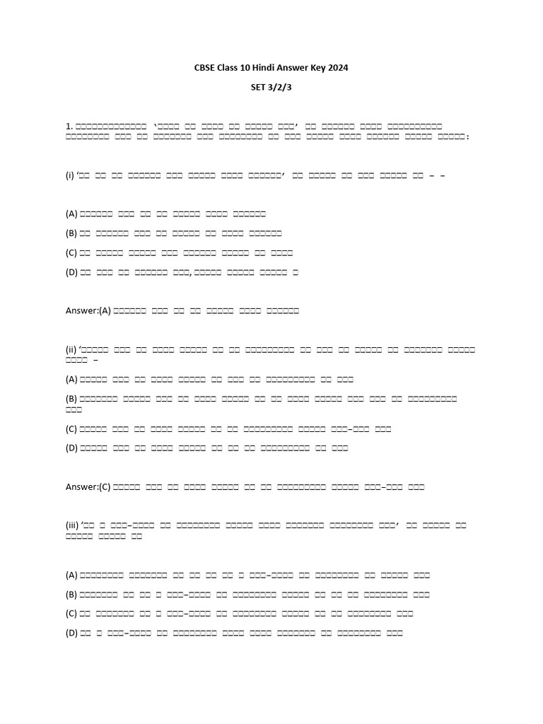 4 2 1 Hindi Answer Key Course B