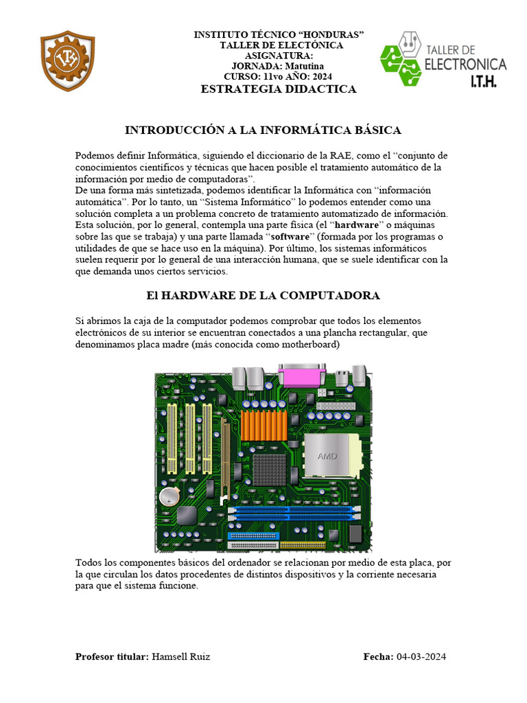 Introducción a la Informática Básica | PDF | Hardware de la computadora ...