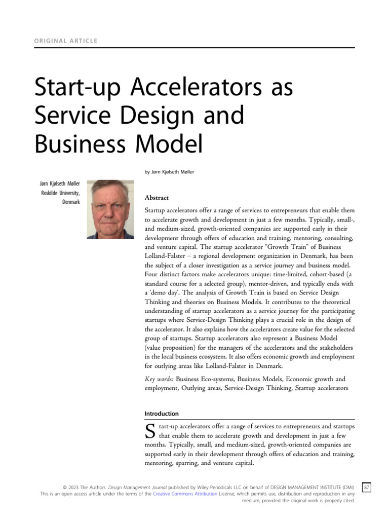 Startup Accelerators: Service Design Insights | PDF | Startup Company ...